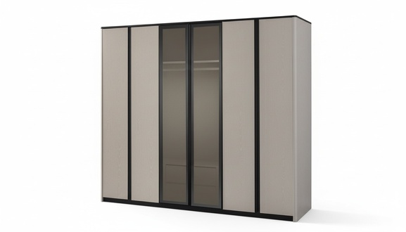 Schrank Kleiderschrank Garderobenschrank Moderne Holzschrank Grau