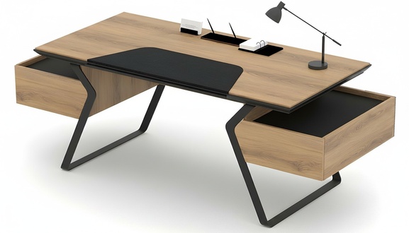 Schreibtisch BÃ¼rotisch Computertisch Arbeitszimmer Tisch 2 Schubladen