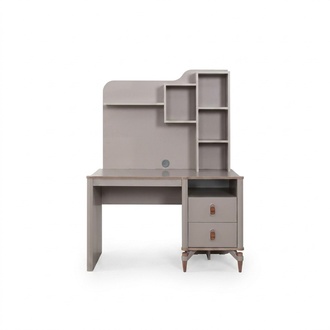 Schreibtisch BÃ¼rotisch Computertisch Beige BÃ¼romÃ¶bel Holz Tisch Regale