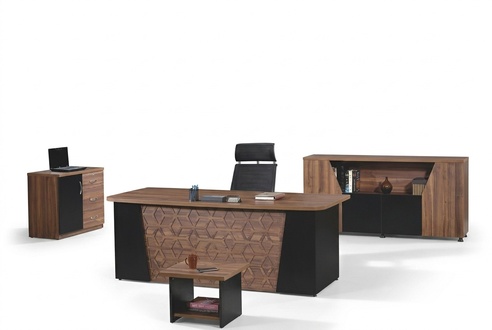Schreibtisch KomplettbÃ¼ro BÃ¼rotisch BÃ¼romÃ¶bel Set 4tlg Holz Braun BÃ¼ro