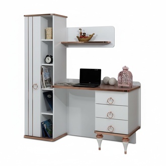 Schreibtisch Modern Design WeiÃ Regale Schubladen Elegante Akzente Kinderzimmer