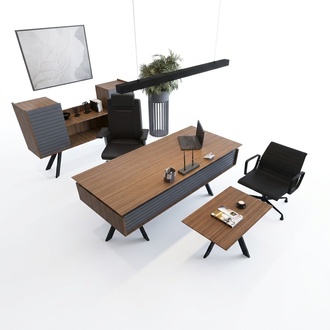 Schreibtisch Tisch Aktenschrank Schrank Holz MÃ¶bel Tisch 3tlg Set