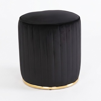 Schwarzer Holz Hocker modern, elegante Sitzgelegenheit