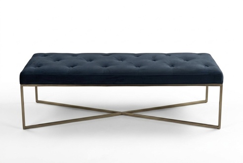 Schwarzer Holz-Textil Hocker modern, stilvoll, vielseitig
