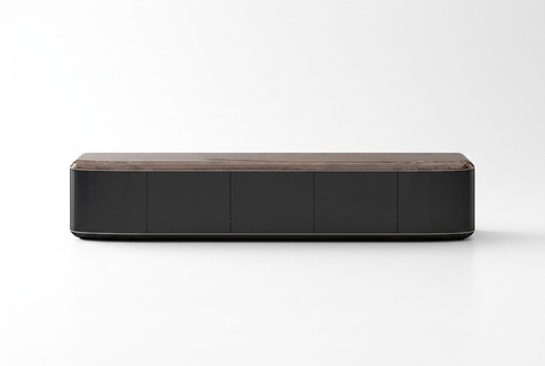 Schwarzer Holz TV-StÃ¤nder im modernen Design