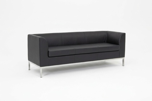 Schwarzer Polster Dreisitzer Luxus MÃ¶bel Arbeitszimmer Textilsofas