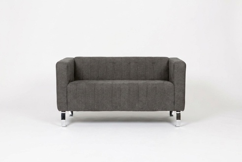 Schwarzer Zweisitzer ArbeitszimmermÃ¶bel Graue Luxus Couch TextilmÃ¶bel