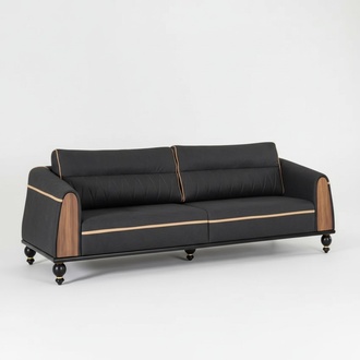 Schwarzes Designer Sofa ArbeitszimmermÃ¶bel Stil Moderne Couch Dreisitzer