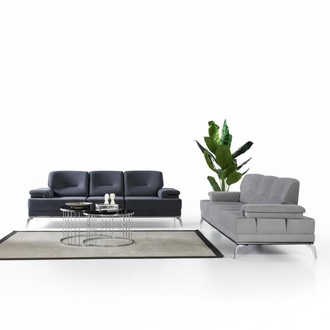 Schwarz/Graue Sofagarnitur Polstercouchen Designer Dreisitzer Couch Set