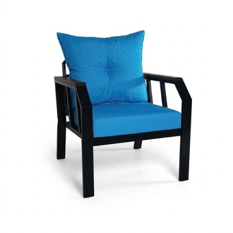 Sessel Einzelsofa Eisenrahmen Stuhl Loungesessel Mit Kissen Metallrahmen