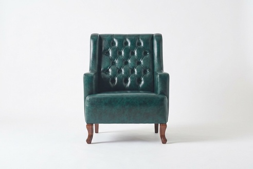 Sessel GrÃ¼n Chesterfield Lehnsessel Klassisch Holz Leder 1-Sitzer KnÃ¶pfe