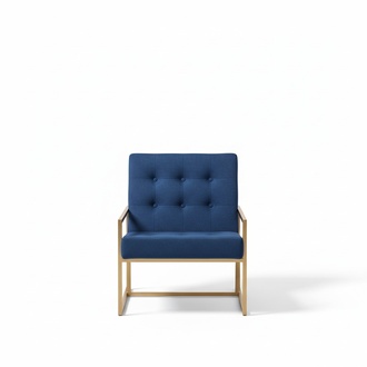 Sessel Metall Design Polster Lounge Club Luxus Stuhl Sitz Relax Zimmer