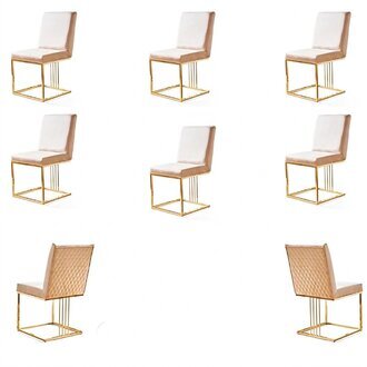 Set 6 StÃ¼hle Designer Metall Textil Polster Gastro Esszimmer MÃ¶bel