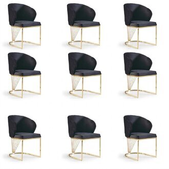 Set 8 Stuhl Gruppe Lehnstuhl Polster StÃ¼hle Esszimmer Stoff MÃ¶bel Sessel