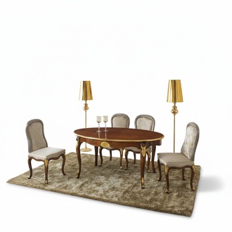 Set Garnitur 5tlg Esstisch 4 StÃ¼hle Luxus Esszimmer MÃ¶bel Gruppe Italien MÃ¶bel
