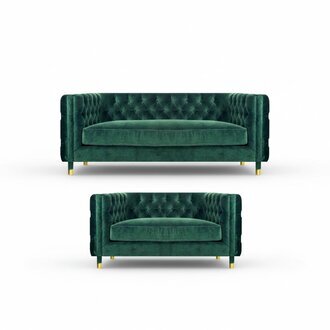 Set Komplett 2x Sofas Couchen Sofagarnitur PolstermÃ¶bel Modern Chesterfield