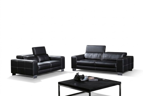 Set Ledersofa Couch Wohnlandschaft 3+1+1 Sitzer Garnitur Design Modern