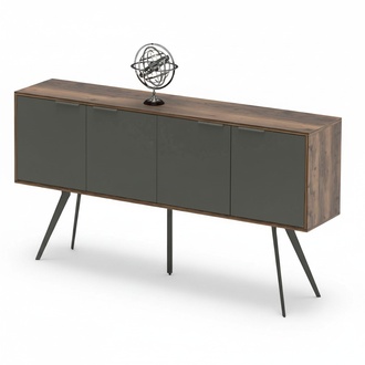 Sideboard Arbeitszimmer BÃ¼ro Wohnzimmer Rechteckig HolzmÃ¶bel Braun Grau