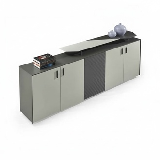 Sideboard Beistellschrank Schrank Kommode Beige Grau Holz BÃ¼romÃ¶bel