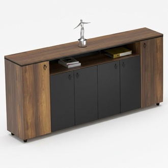 Sideboard Schrank Kommode FlÃ¼geltÃ¼rschrank Arbeitszimmer Braun Schwarz