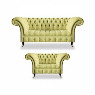 SitzmÃ¶bel Sofa Dreisitze Garnitur Gelb Sessel Wohnzimmer Chesterfield Neu