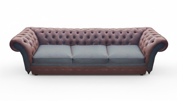 SitzmÃ¶bel Wohnzimmer Chesterfield Leder Sofa Couch Dreisitze Einrichtung Neu