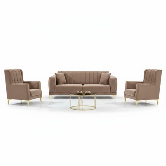 Sofa 3-Sitzer Wohnzimmer-Set Relaxgarnitur Couch Komplettsofa Lounge-Garnitur