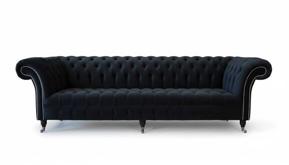 Sofa 4 Sitzer Chesterfield Polster Wohnzimmer Design Luxus Holz Neu