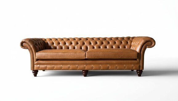 Sofa 4 Sitzer Couch Polster Chesterfield Sofa Sitz Leder Design Braun MÃ¶bel