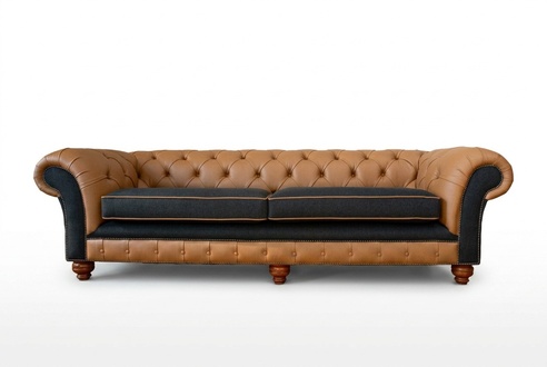 Sofa 4 Sitzer Polster Couch Big Couchen Chesterfield Leder Textil Neu