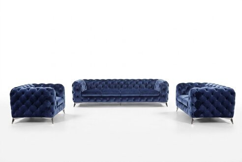 Sofa Chesterfield Couch Polster Garnitur Textil 2+2 designer Couchen Neu
