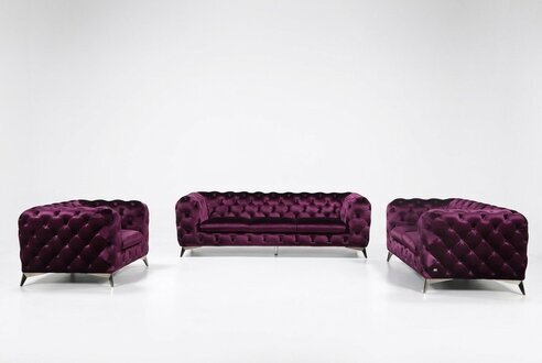 Sofa Chesterfield Couch Polster XXL Big Garnitur Textil 3+2+1 designer