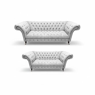 Sofa Set 2tlg Sofa Dreisitze mit Zweisitzer Couch Design MÃ¶bel Chesterfield