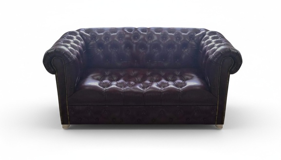 Sofa Zweisitzer Couch Chesterfield Wohnzimmer Leder Braun PolstermÃ¶bel