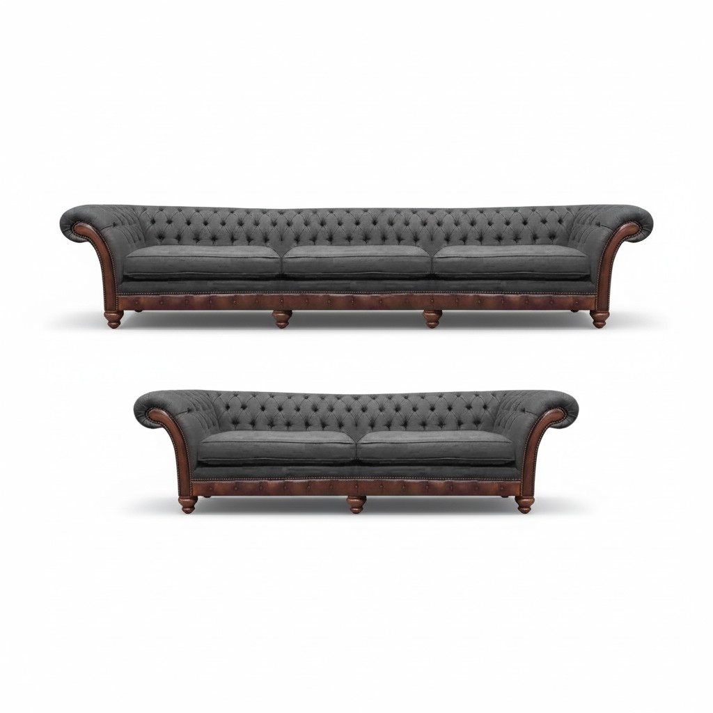 Sofagarnitur 2tlg PolstermÃ¶bel Wohnzimmer 2x Sofas Chesterfield Einrichtung
