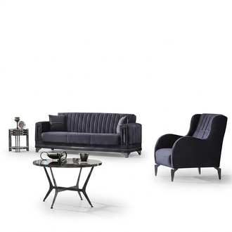 Sofagarnitur 2tlg Textil Sofa Dreisitzer Couch Polster Sessel Garnitur Moderne