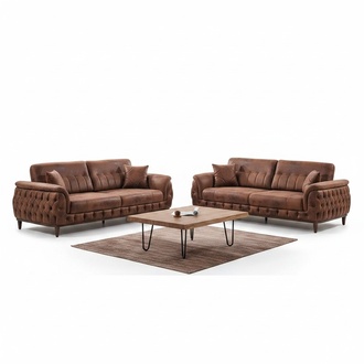 Sofagarnitur 2x Sofa Dreisitzer Couchen Wohnzimmer Modern Design MÃ¶bel