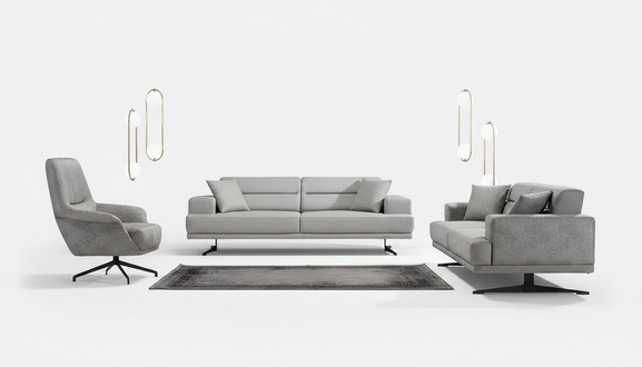 Sofagarnitur 3+1+1 Sitzer Garnitur Sofa Sessel Sofas Leder Polster Design Sitz