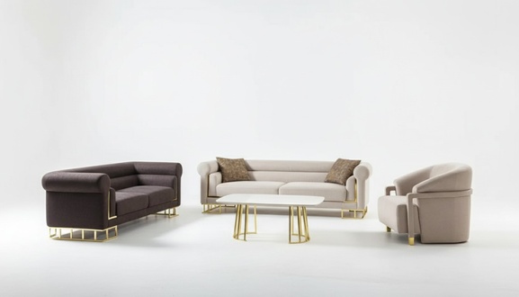 Sofagarnitur 3+1+1 Sitzer Modern Set Design Sofa Neu 3tlg. Stoff neu