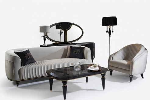 Sofagarnitur 3+1 Sitzer Couchtisch Textil Garnitur Design Moderne 3tlg MÃ¶bel Neu