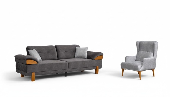 Sofagarnitur 3+1 Sitzer Luxus Sofa Sofas Sessel Stoff Garnitur Luxus Set