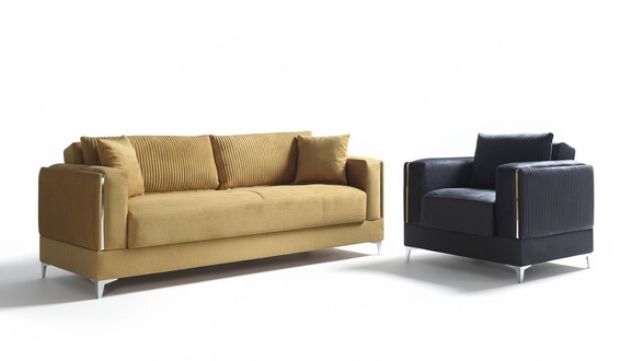 Sofagarnitur Wohnzimmer 3+1 Sitzer Modern Relax Sessel Modern Stil 2tlg