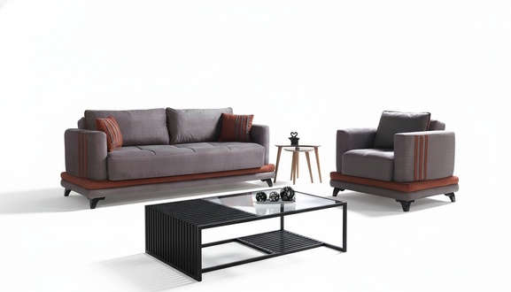 Sofagarnitur 3+1 Sitzer Komplett Set Neu Textil Holz Sofa Sessel
