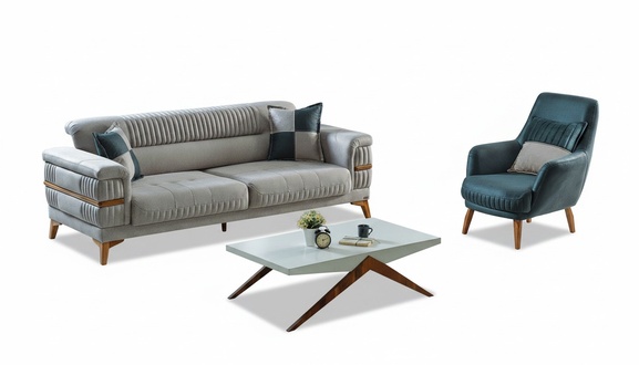 Sofagarnitur 3+1 Sitzer Sofa 3 Sitzer Modern Sessel Komplett Set