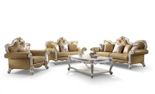 Sofagarnitur 3+2 Sitzer Klassischer Wohnlandschaft Leder Sofas Couchen