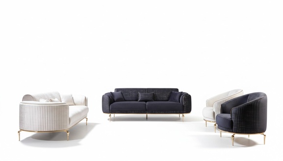 Sofagarnitur 3+3+1+1 Set Sitzer Couch Polster MÃ¶bel Textil Stoff Luxus