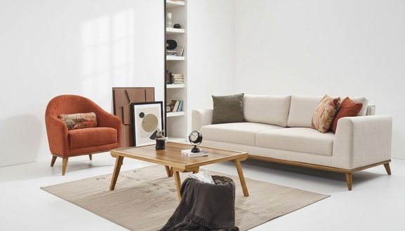 Sofagarnitur 3 + 1 Sitzer Design MÃ¶bel 2tlg Beige Couchen Sofa Textil