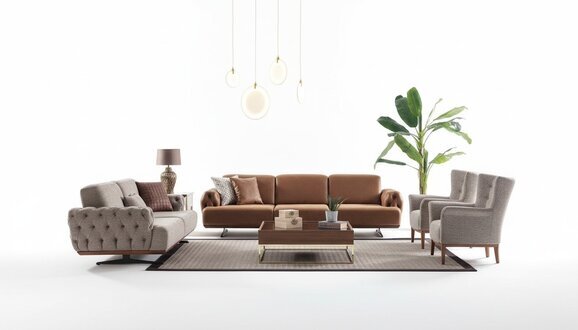 Sofagarnitur 4tlg. Set Couch Sofa MÃ¶bel Garnitur Design Chesterfield