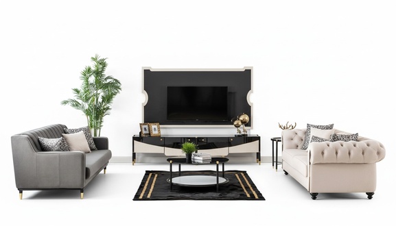 Sofagarnitur Couch Set Sofa Polster MÃ¶bel Couchtisch 3tlg Chesterfield