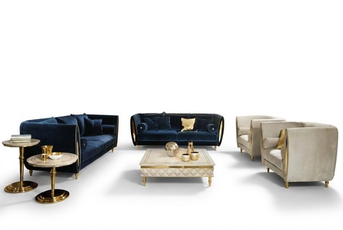 Sofagarnitur Sofa Couch 3 + 3 Wohnzimmer Designer Barock MÃ¶bel Classisch